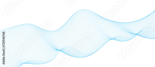 abstract blue wave background. Blue minimal round lines abstract background. Thin line wavy abstract vector background. Curve wave seamless pattern. Line art striped graphic template