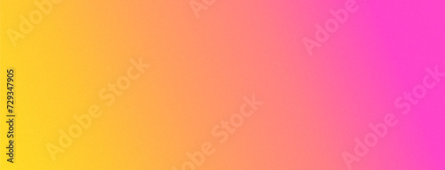 Abstract grainy gradient background. Colorful yellow, peach, pink gradient long banner. Vector