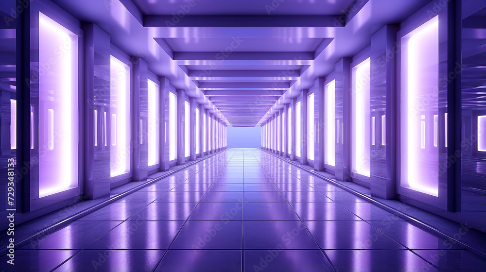 Fototapeta premium Purple Illuminated Hallway