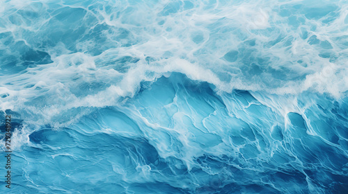 Aerial view of calming turquoise ocean waves