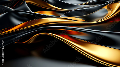 Sinuous Gold and Black Waves