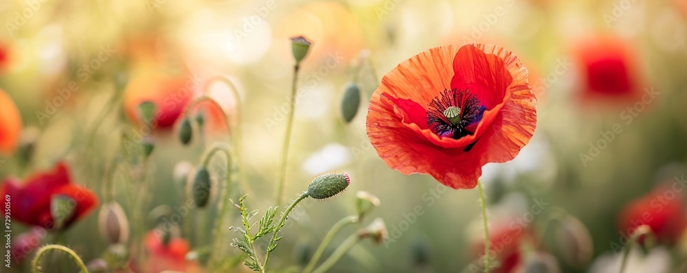 Obraz premium red poppies in the field