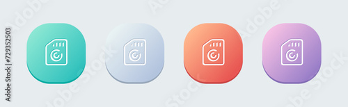 Memory usage line icon in flat design style. Storage signs vector illustration.