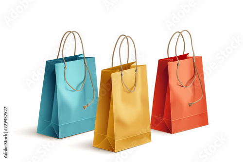 Set of colour realistic shopping bags in realistic style. 