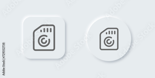 Memory usage line icon in neomorphic design style. Storage signs vector illustration.