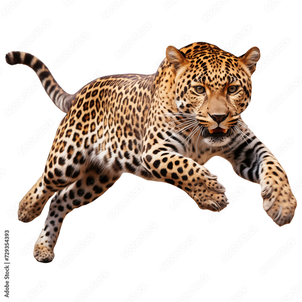 Fototapeta premium leopard leaping