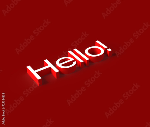 3d hello on brown background!. 3d hello word