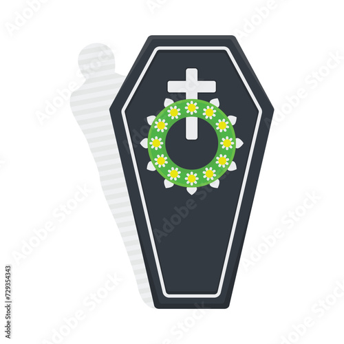 illustration of coffin