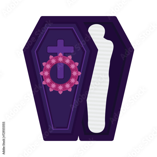 illustration of coffin