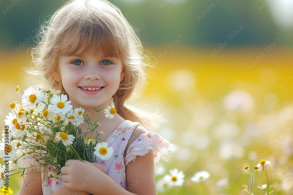 Embracing Nature’s Palette A Tranquil Moment of a Person Holding a Vibrant Bouquet of Wildflowers in a Blossoming Meadow during a Golden Summer Evening