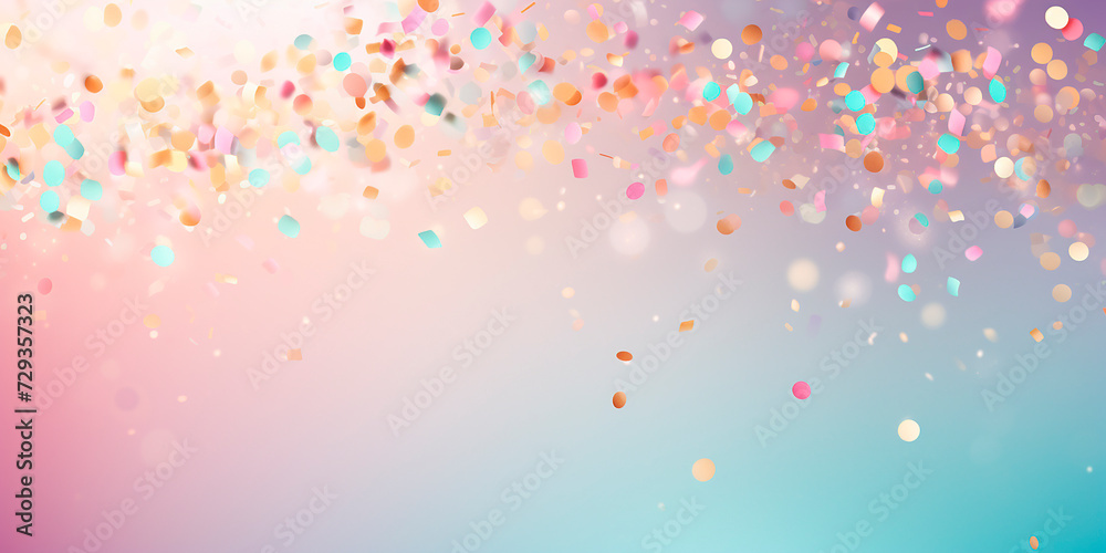 abstract multicolor pastel pink glitter background with glitter confetti for party invitation
