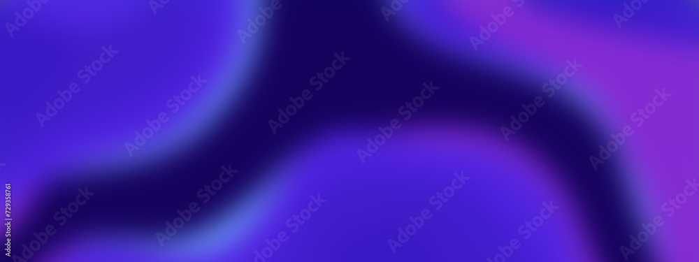 Abstract blur blue and purple liquid wavy shapes futuristic banner.