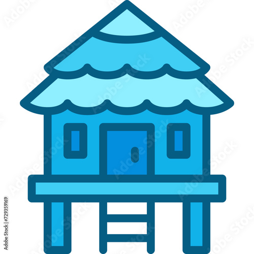 bungalow two tone icon