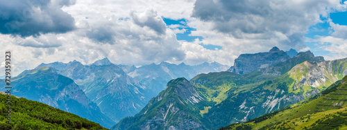 The Stubai Alps above the Gschnitztal Valley, Tyrol, Austria.