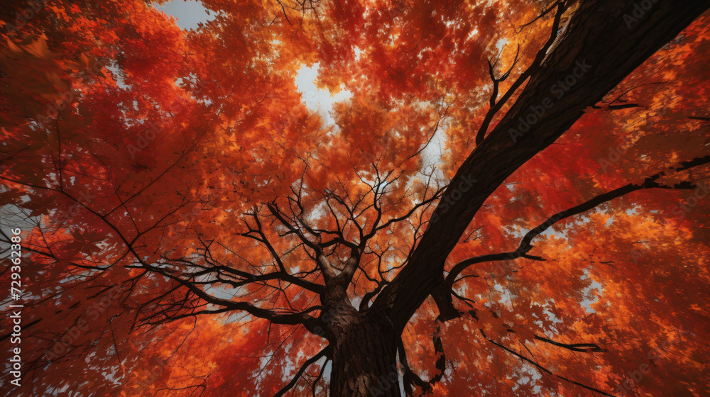 majestic maple tree canopy during the golden hues of autumn. majestic maple tree canopy during the golden hues of autumn.