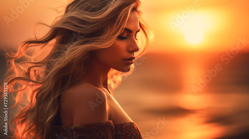 Tranquil Sunset in Golden Hour with Warm and Relaxing Hues © Graphics.Parasite
