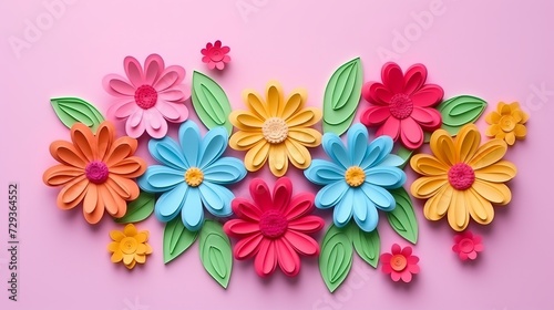 Plasticine style greeting card  International Women s Day. 8 march with flowers on color background