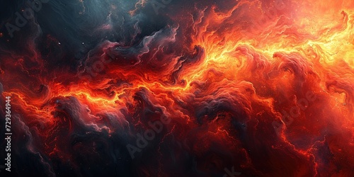 Intense and dynamic abstract texture with fiery, aggressive elements. Glowing and boiling effect. Generative AI