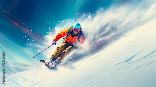 a skier skiing down a snowy mountain slope
