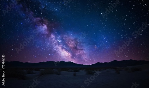 Stunning desert night sky with beautiful Milky Way © Soulfla