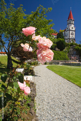 Obraz na płótnie Kirche, Puerto Varas, Seengebiet, Chile, Südamerika w salonie