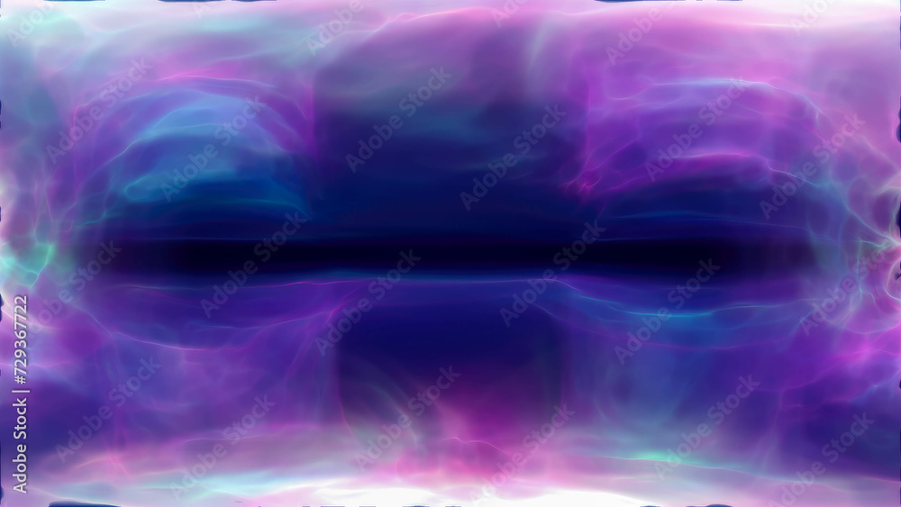 Multicolored energy magic frame made of futuristic waves and lines of liquid plasma smoke particles. Abstract background
