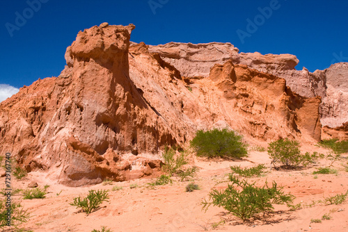 Obraz na płótnie Sandsteinformation, Quebrada de las Conchas, Region Salta, Argentinien, Südamerika w salonie