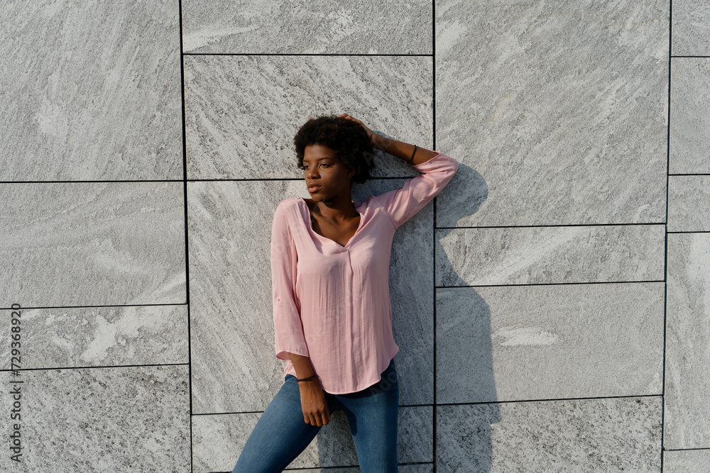 Black girl outdoors, Milano, Italy. Black girl outdoors, Milano, Italy.