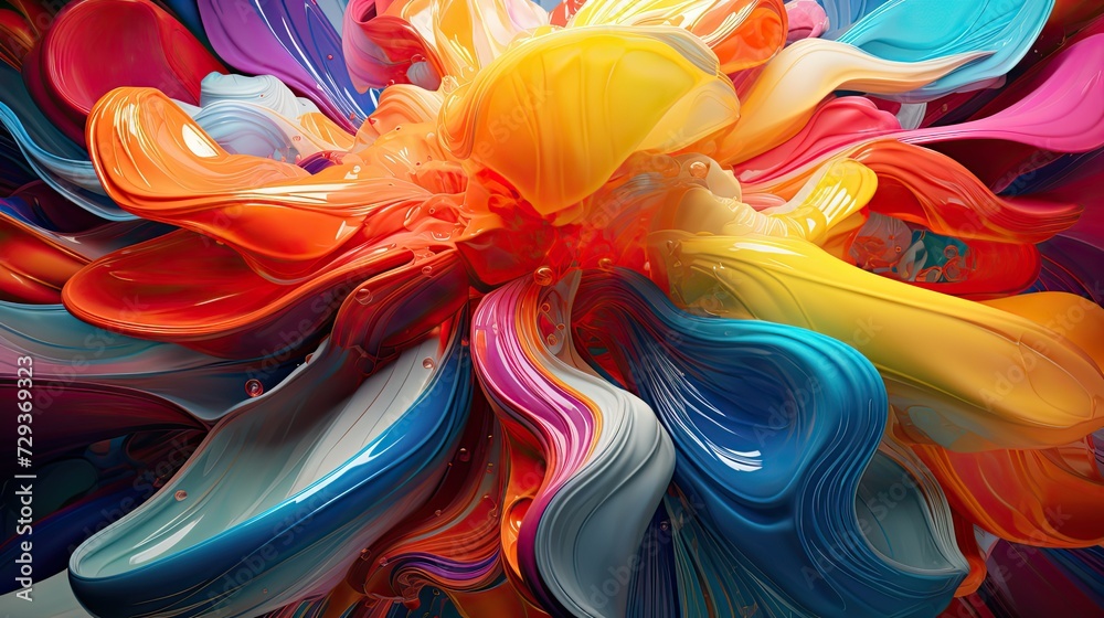 Fototapeta premium A Mesmerizing 3D Abstract Multicolor Visualization