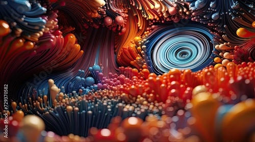 A Mesmerizing 3D Abstract Multicolor Visualization