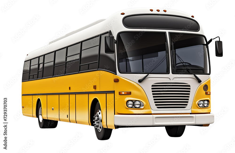 Vintage Shuttle Bus Isolated on Transparent Background PNG