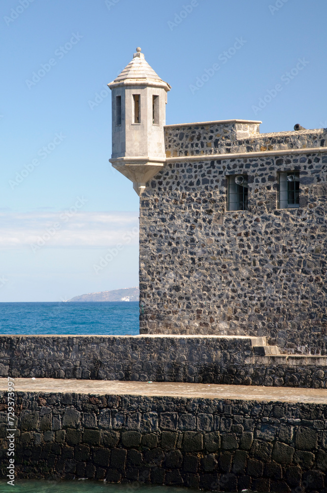 Festungsmauer der Plaza Europa, Puerto de la Cruz, Teneriffa, Kanarische Inseln, Spanien, Europa