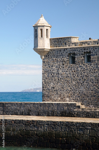 Obraz na płótnie Festungsmauer der Plaza Europa, Puerto de la Cruz, Teneriffa, Kanarische Inseln, Spanien, Europa w salonie