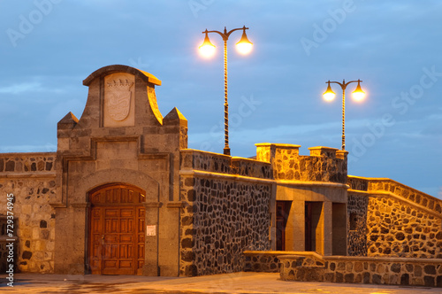 Obraz na płótnie Festungsmauer der Plaza Europa, Puerto de la Cruz, Teneriffa, Kanarische Inseln, Spanien, Europa w salonie