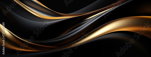 A modern twist on a classic color combination - a sleek black and gold background with a futuristic, metallic sheen