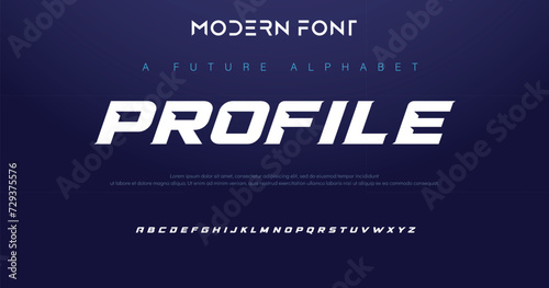 Abstract digital modern alphabet fonts. Typography technology electronic dance music future creative font. vector illustraion photo