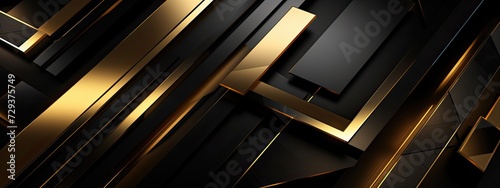 A modern twist on a classic color combination - a sleek black and gold background with a futuristic, metallic sheen