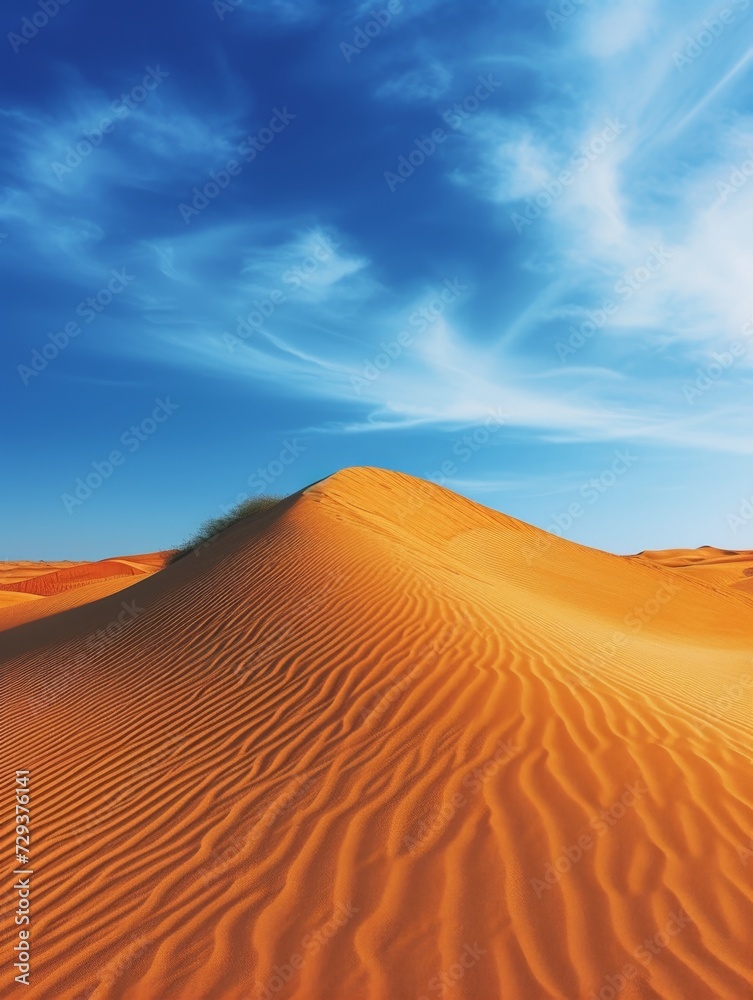 desert landscape with a blue sky, golden sands wallpapers