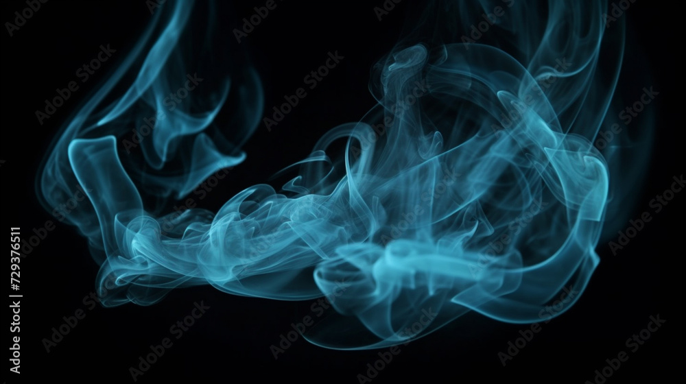 Blue smoke effect on black background Blue smoke effect on black background