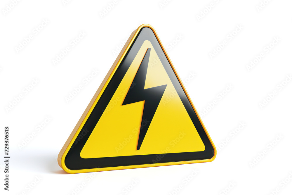 warning sign featuring symbols for caution, danger, electricity, and high-voltage, isolated on white background with clipping path warning sign featuring symbols for caution, danger, electricity, and high-voltage, isolated on white background with clipping path