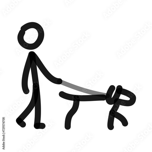 dog walking stick figure