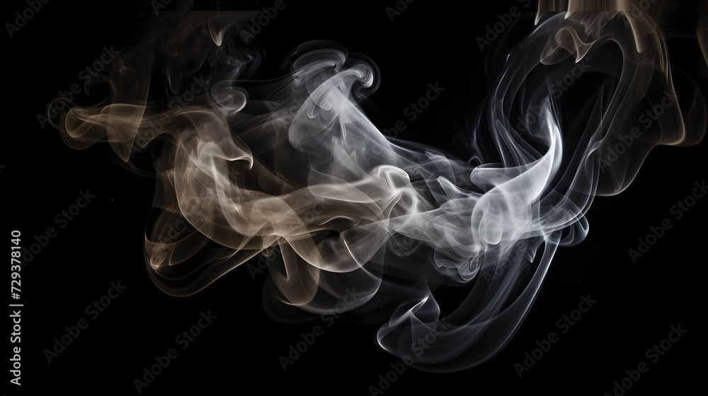 White smoke effect on black background