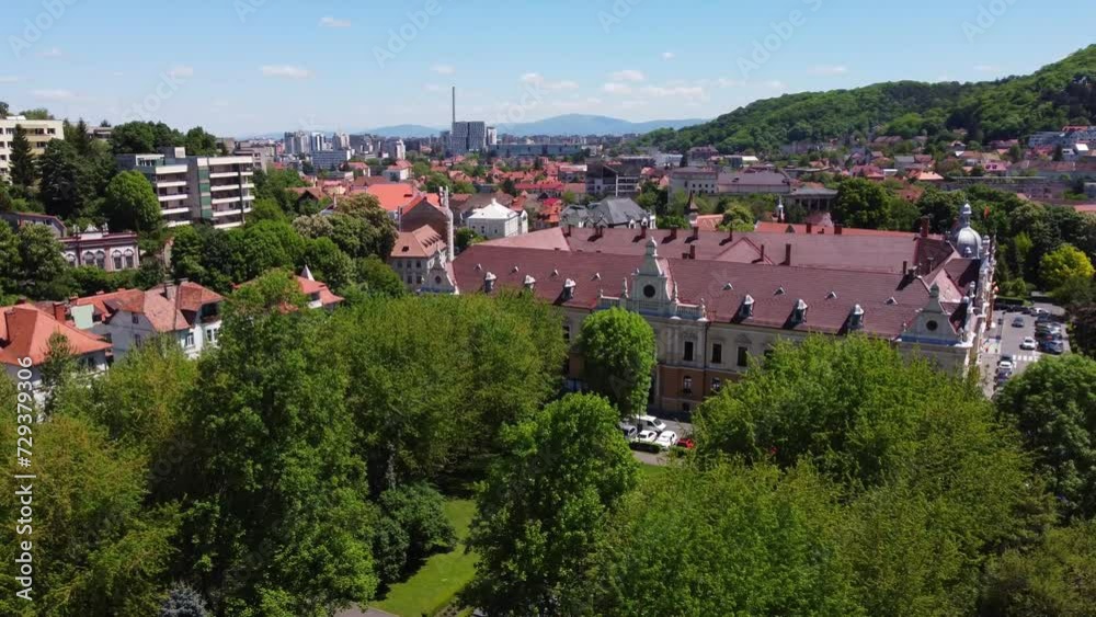 Aerial view of Brasov Town Hall, drona Primaria Brasov Aerial view of Brasov Town Hall, drona Primaria Brasov