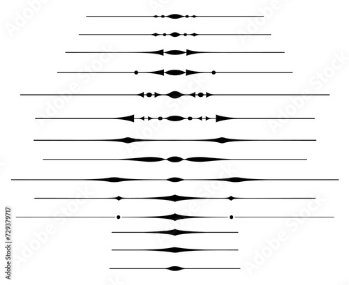 Set of vector page dividers or rule lines