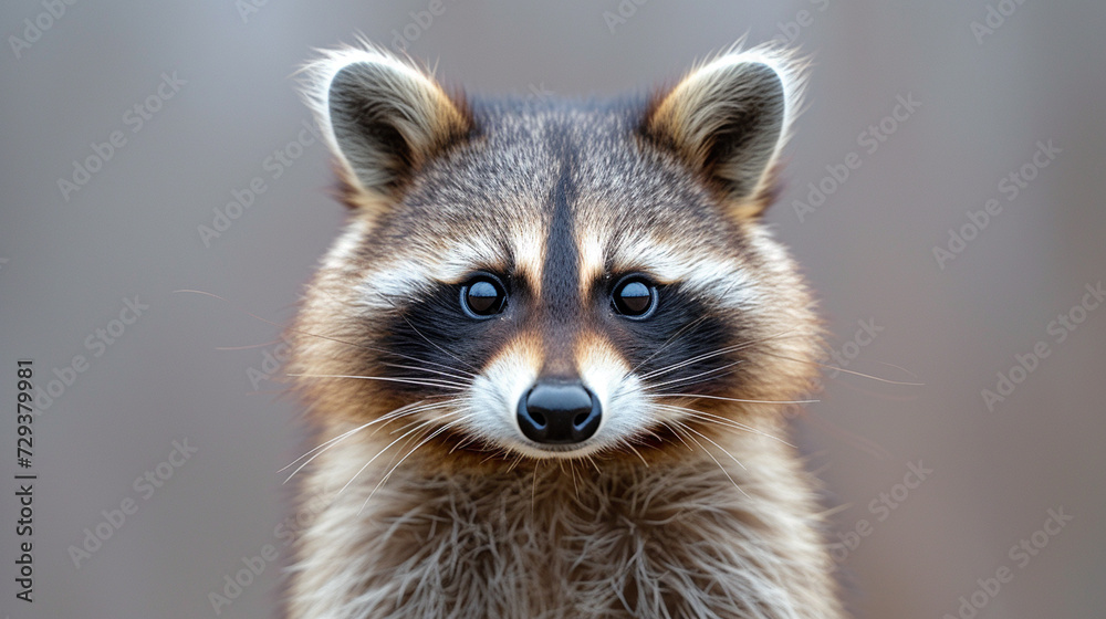 Raccoon on a white background