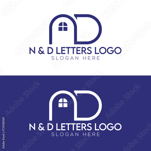 N & D Letters Logo Vector