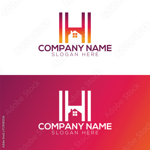 H Letter House Logo Vector