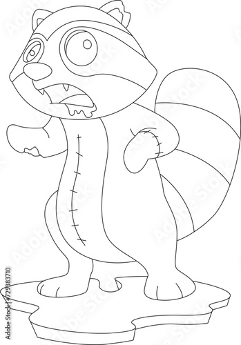 Racoon Halloween Zombie Animal Vector Graphic Art Illustration