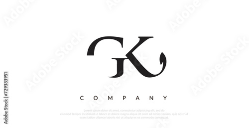 Initial GK Logo Design Vector 