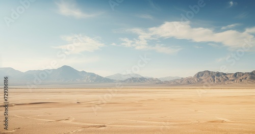 Desert landscape with mountains in the background